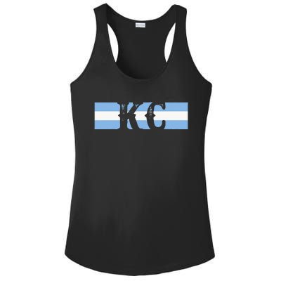 Retro Vintage Blue Stripes Kc Kansas City Ladies PosiCharge Competitor Racerback Tank