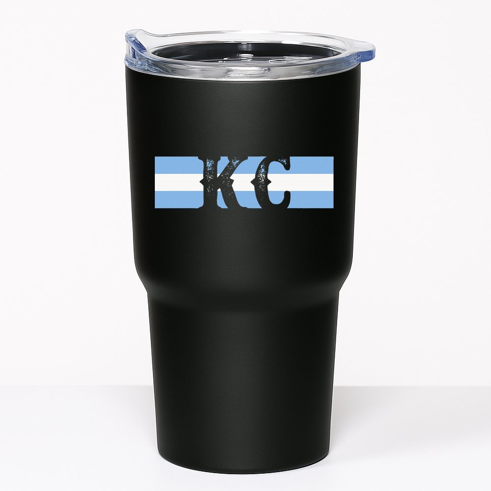 Retro Vintage Blue Stripes Kc Kansas City Tumbler