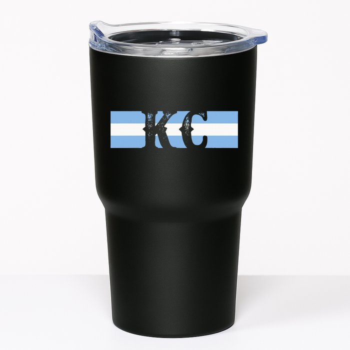 Retro Vintage Blue Stripes Kc Kansas City Tumbler