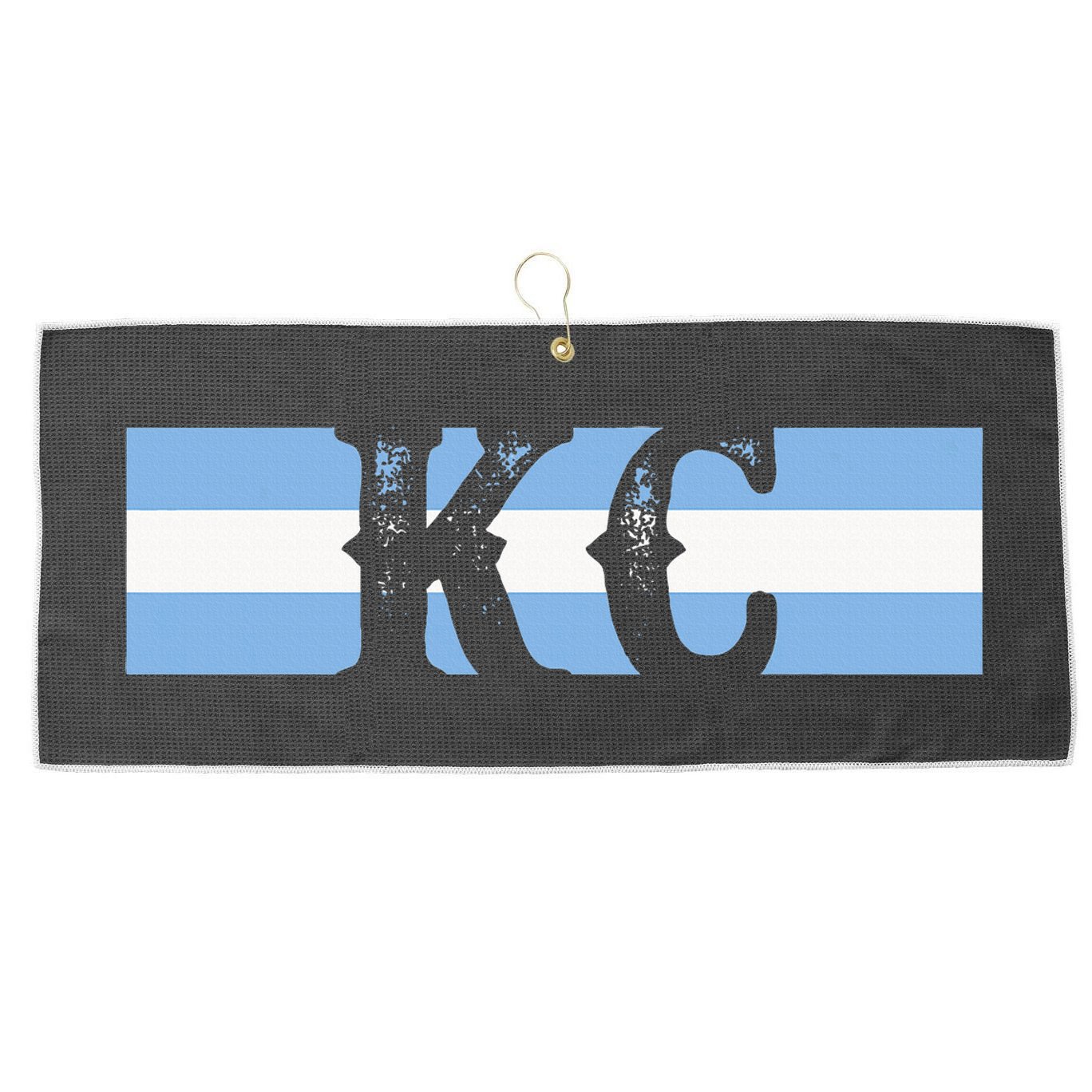 Retro Vintage Blue Stripes Kc Kansas City Large Microfiber Waffle Golf Towel