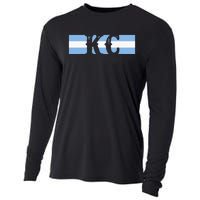 Retro Vintage Blue Stripes Kc Kansas City Cooling Performance Long Sleeve Crew