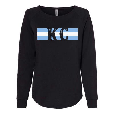 Retro Vintage Blue Stripes Kc Kansas City Womens California Wash Sweatshirt