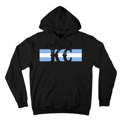 Retro Vintage Blue Stripes Kc Kansas City Tall Hoodie