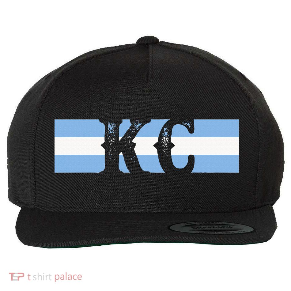 Retro Vintage Blue Stripes Kc Kansas City Wool Snapback Cap