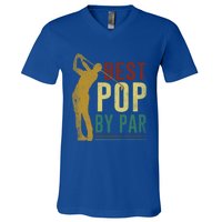 Retro Vintage Best Pop By Par Golf Fathers Day Meaningful Gift V-Neck T-Shirt