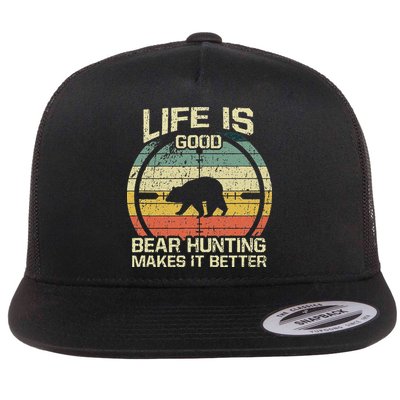 Retro Vintage Bear Hunter Bear Hunting Makes It Better Flatbill Hat