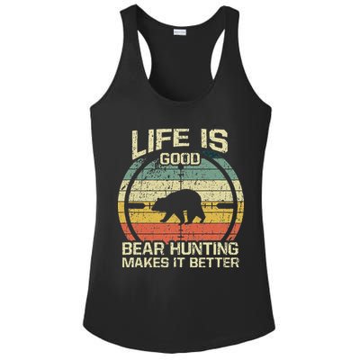 Retro Vintage Bear Hunter Bear Hunting Makes It Better Ladies PosiCharge Competitor Racerback Tank