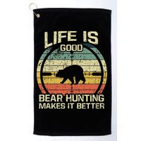Retro Vintage Bear Hunter Bear Hunting Makes It Better Golf Towel