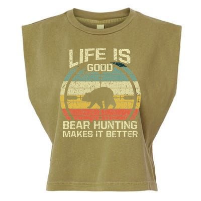 Retro Vintage Bear Hunter Bear Hunting Makes It Better Garment-Dyed Women's Muscle Tee