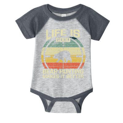 Retro Vintage Bear Hunter Bear Hunting Makes It Better Infant Baby Jersey Bodysuit