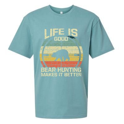 Retro Vintage Bear Hunter Bear Hunting Makes It Better Sueded Cloud Jersey T-Shirt