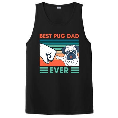 Retro Vintage Best Pug Dad Ever Dog Dad Daddy Fathers Day Gift PosiCharge Competitor Tank