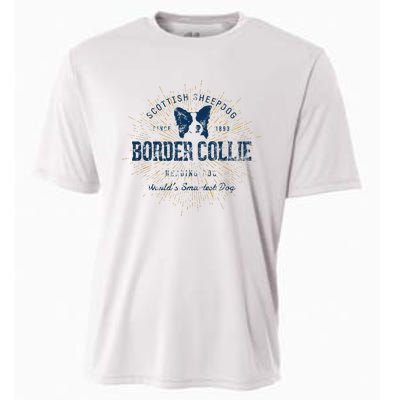 Retro Vintage Border Collie Cooling Performance Crew T-Shirt