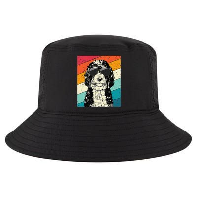 Retro Vintage Bernedoodle With Sunglasses Dog Lovers Cool Comfort Performance Bucket Hat