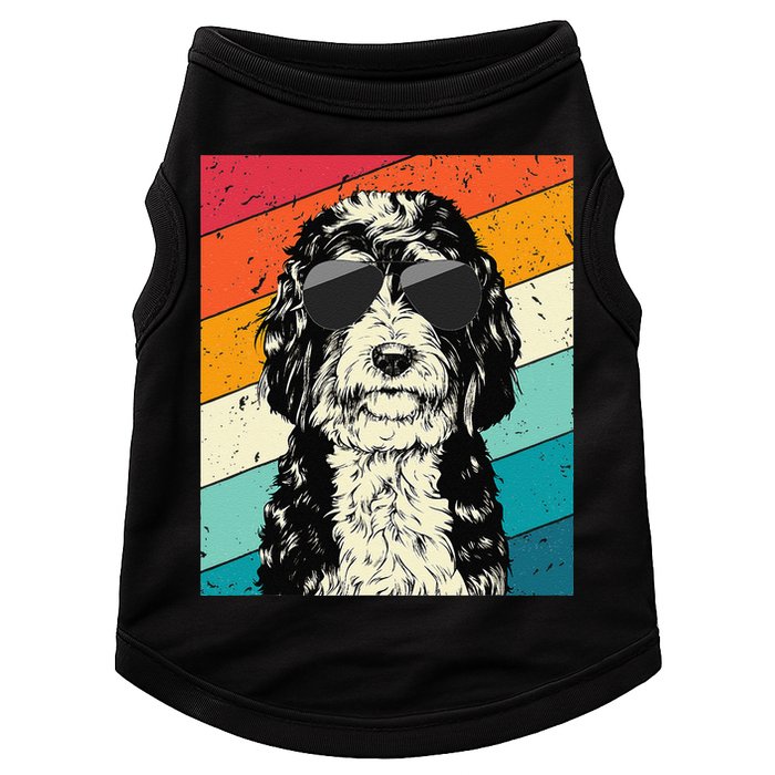 Retro Vintage Bernedoodle With Sunglasses Dog Lovers Doggie Tank