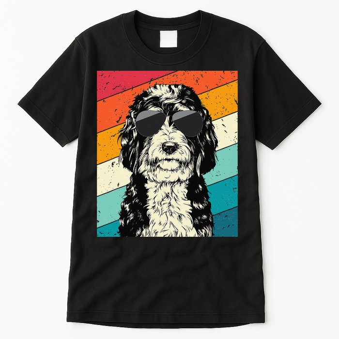 Retro Vintage Bernedoodle With Sunglasses Dog Lovers Tall T-Shirt