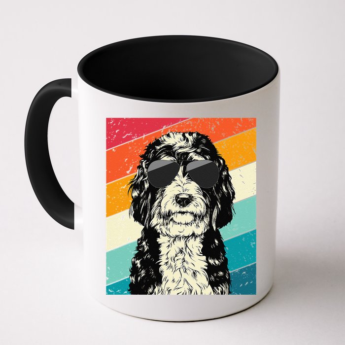 Retro Vintage Bernedoodle With Sunglasses Dog Lovers Mug