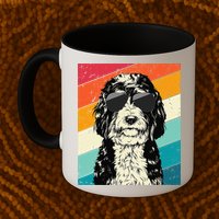 Retro Vintage Bernedoodle With Sunglasses Dog Lovers Mug