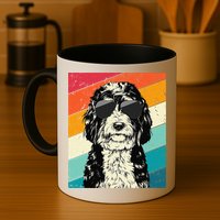 Retro Vintage Bernedoodle With Sunglasses Dog Lovers Mug