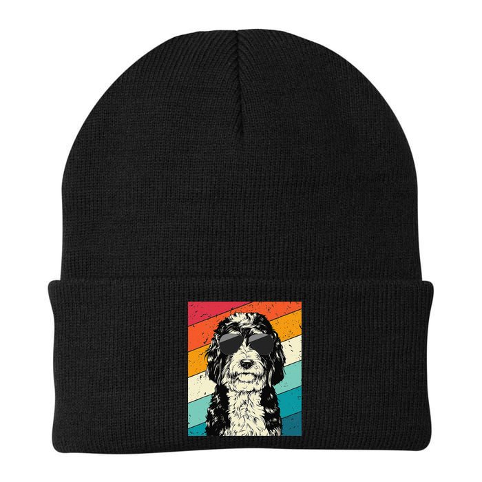 Retro Vintage Bernedoodle With Sunglasses Dog Lovers Beanie