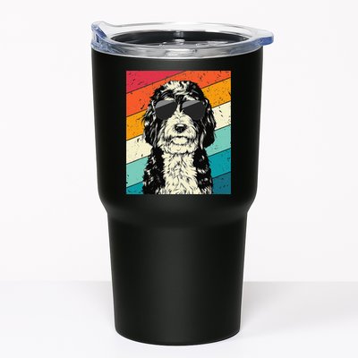 Retro Vintage Bernedoodle With Sunglasses Dog Lovers Tumbler