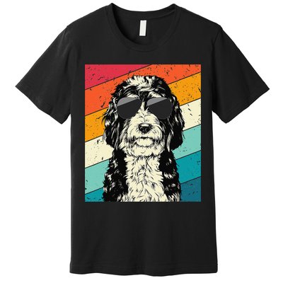 Retro Vintage Bernedoodle With Sunglasses Dog Lovers Premium T-Shirt