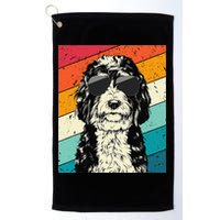 Retro Vintage Bernedoodle With Sunglasses Dog Lovers Golf Towel