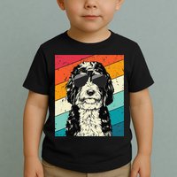 Retro Vintage Bernedoodle With Sunglasses Dog Lovers Toddler T-Shirt