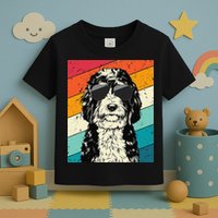 Retro Vintage Bernedoodle With Sunglasses Dog Lovers Toddler T-Shirt