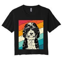 Retro Vintage Bernedoodle With Sunglasses Dog Lovers Crop Top