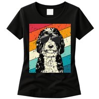 Retro Vintage Bernedoodle With Sunglasses Dog Lovers Womens T-Shirt