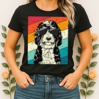 Retro Vintage Bernedoodle With Sunglasses Dog Lovers Womens T-Shirt