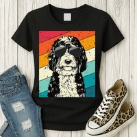 Retro Vintage Bernedoodle With Sunglasses Dog Lovers Womens T-Shirt