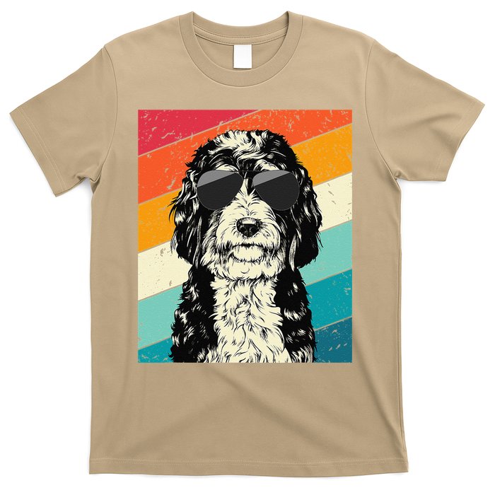 Retro Vintage Bernedoodle With Sunglasses Dog Lovers T-Shirt