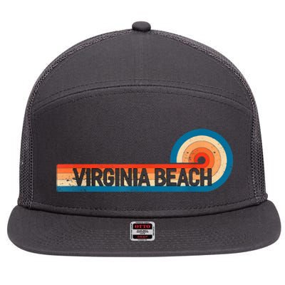 Retro VIRGINIA BEACH Vintage City VIRGINIA BEACH 7 Panel Mesh Trucker Snapback Hat