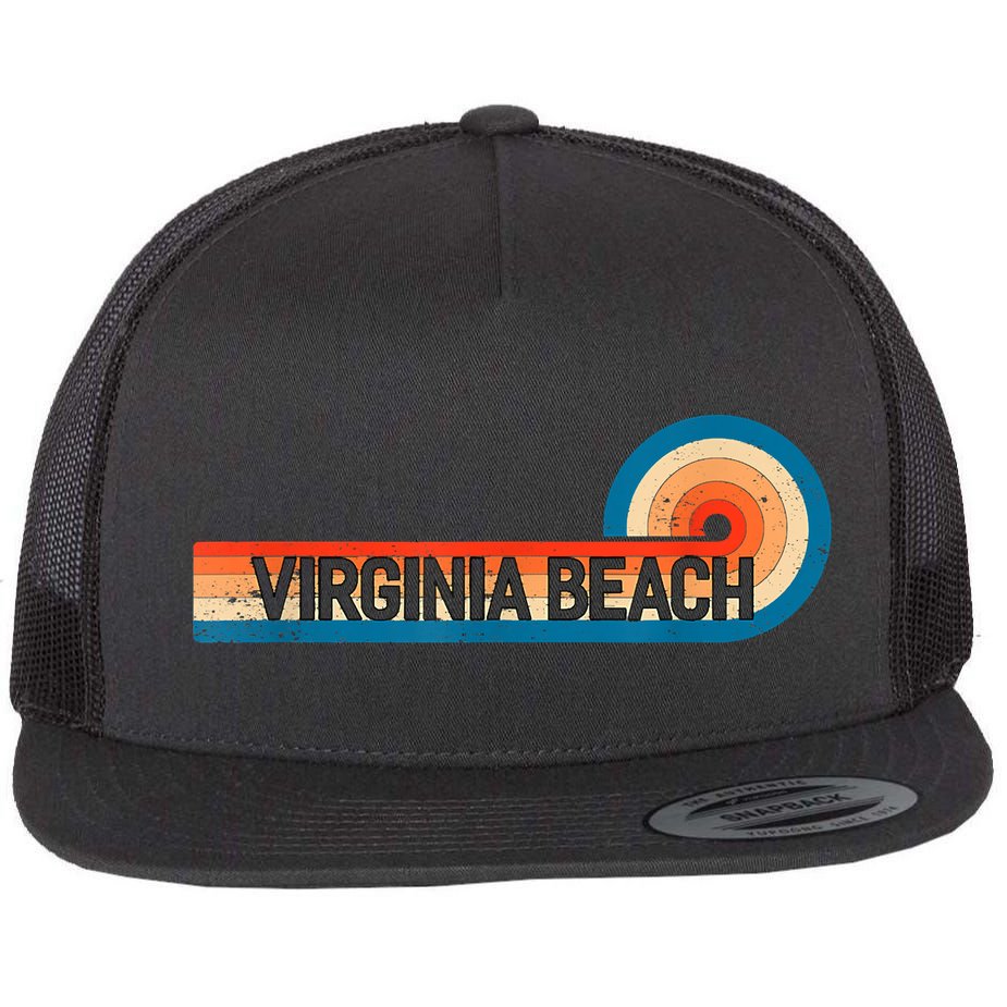 Retro VIRGINIA BEACH Vintage City VIRGINIA BEACH Flat Bill Trucker Hat