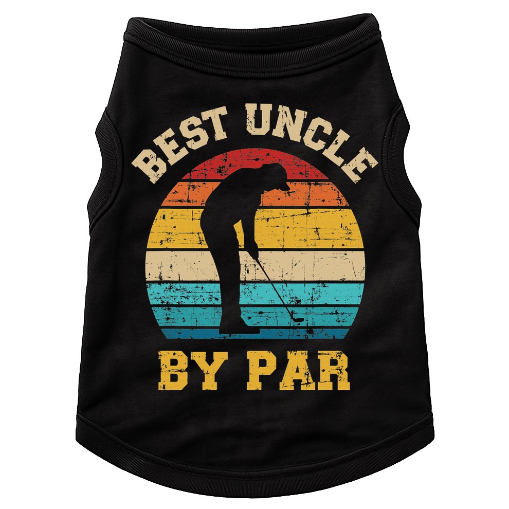 Retro Vintage Best uncle By Par Golf Father's Day Doggie Tank
