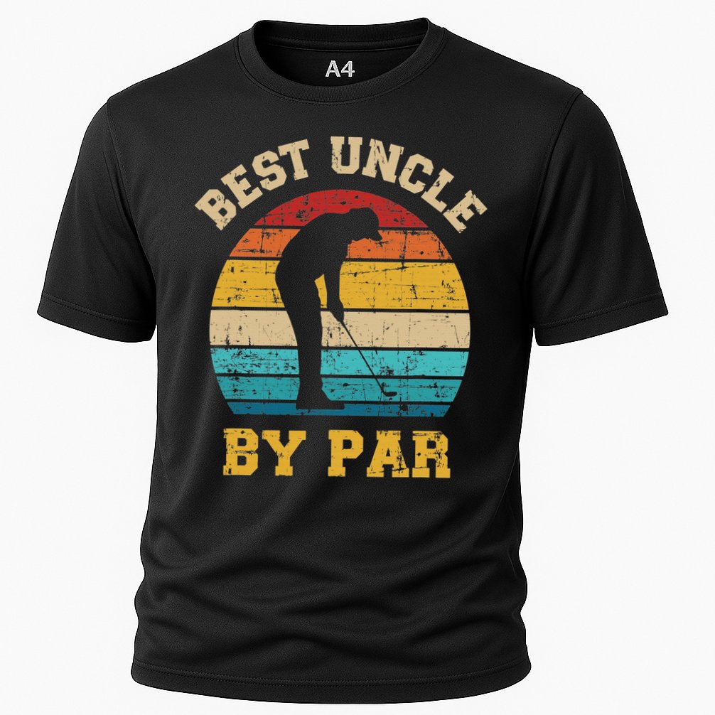 Retro Vintage Best uncle By Par Golf Father's Day Cooling Performance Crew T-Shirt