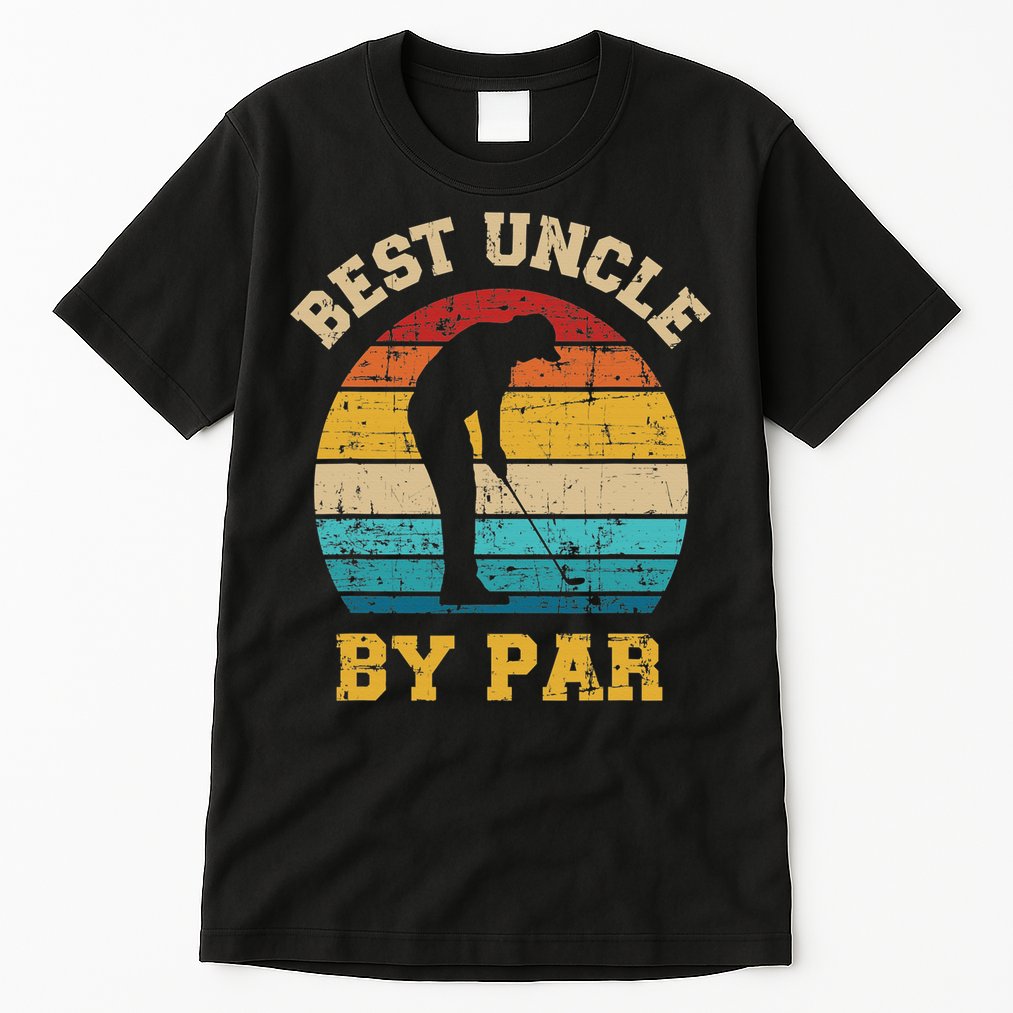 Retro Vintage Best uncle By Par Golf Father's Day Tall T-Shirt