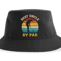 Retro Vintage Best uncle By Par Golf Father's Day Sustainable Bucket Hat