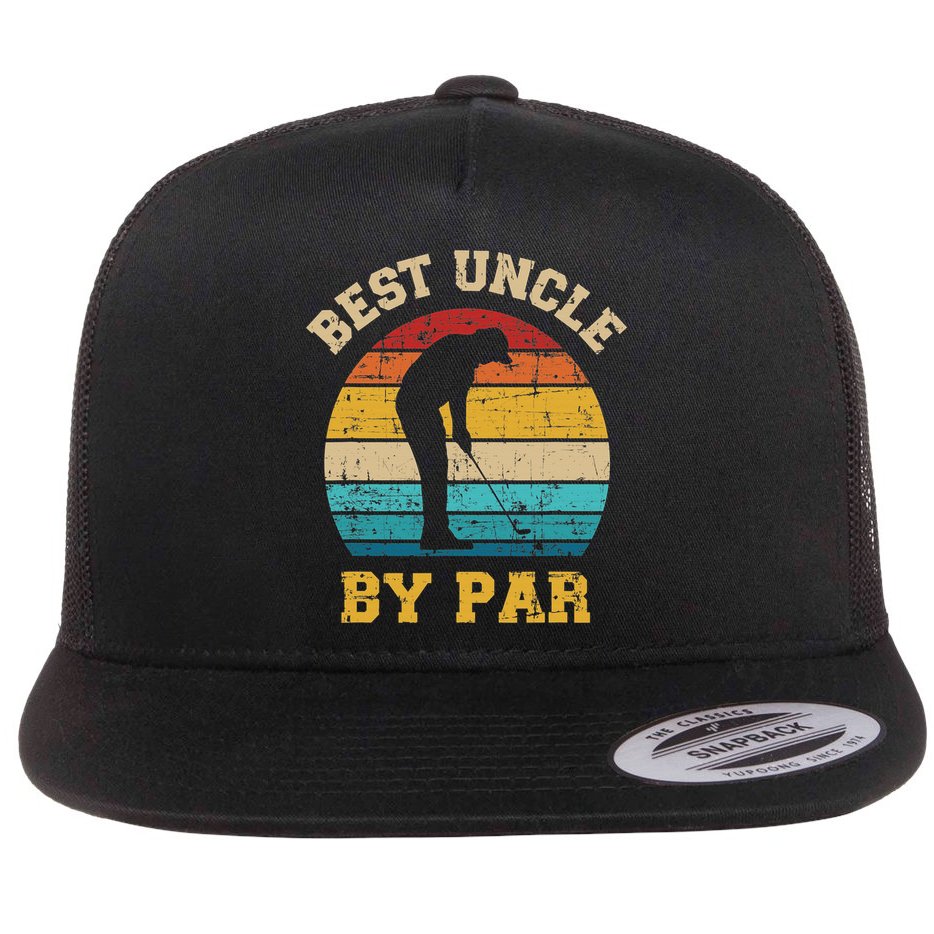 Retro Vintage Best uncle By Par Golf Father's Day Flat Bill Trucker Hat