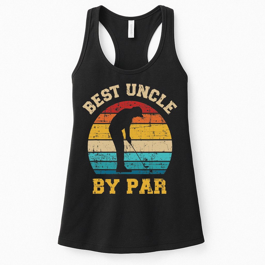 Retro Vintage Best uncle By Par Golf Father's Day Womens Tank Top
