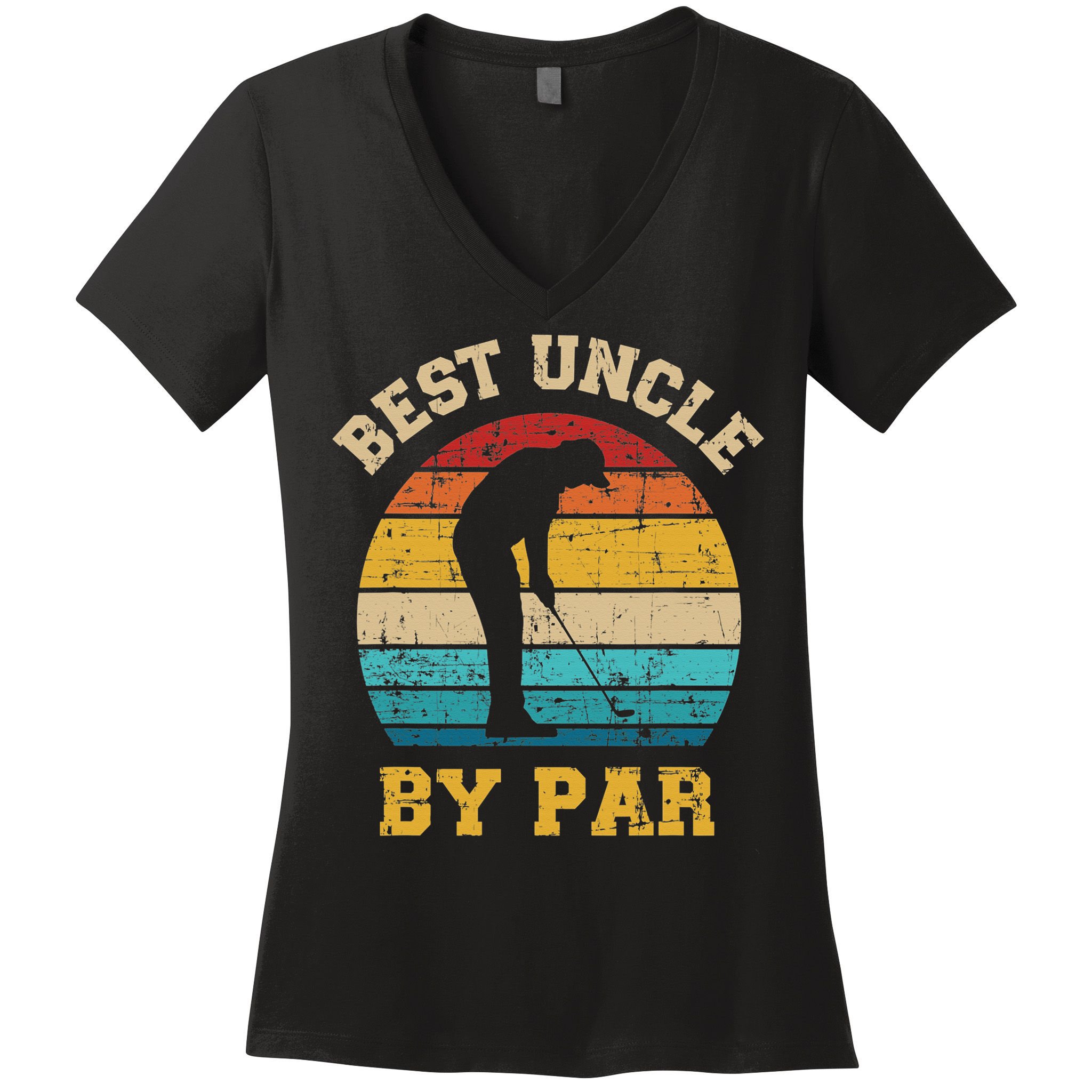 Retro Vintage Best uncle By Par Golf Father's Day Women's V-Neck T-Shirt