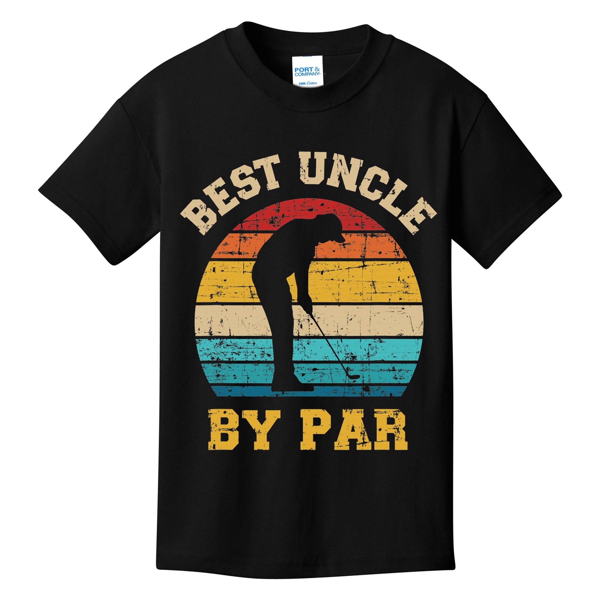 Retro Vintage Best uncle By Par Golf Father's Day Kids T-Shirt