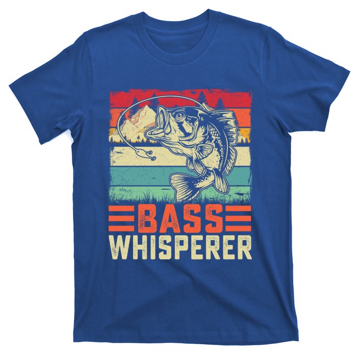 Retro Vintage Bass Fish Funny Gift Funny Bass Whisperer Fishing Gift T-Shirt