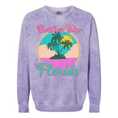 Retro VIntage Besties Trip Florida Colorblast Crewneck Sweatshirt