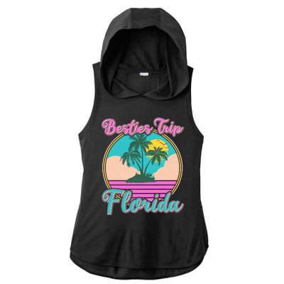 Retro VIntage Besties Trip Florida Ladies PosiCharge Tri-Blend Wicking Draft Hoodie Tank