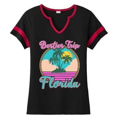 Retro VIntage Besties Trip Florida Ladies Halftime Notch Neck Tee