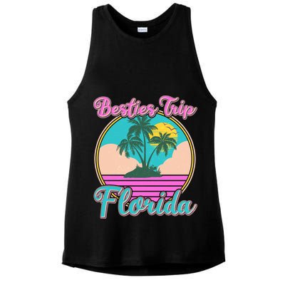 Retro VIntage Besties Trip Florida Ladies PosiCharge Tri-Blend Wicking Tank