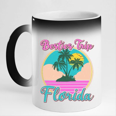 Retro VIntage Besties Trip Florida 11oz Black Color Changing Mug